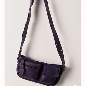 Free people wade leather sling bag. - moonlit orchid